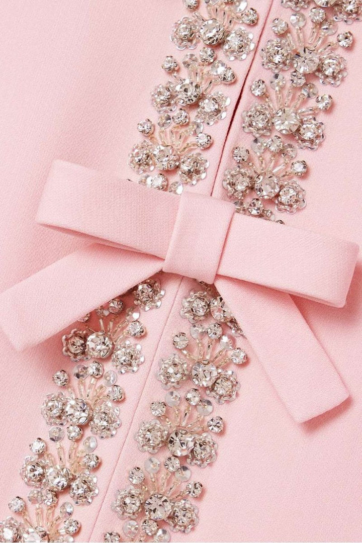 Sybil - Lüks Rhinestone Kemerli Elbise